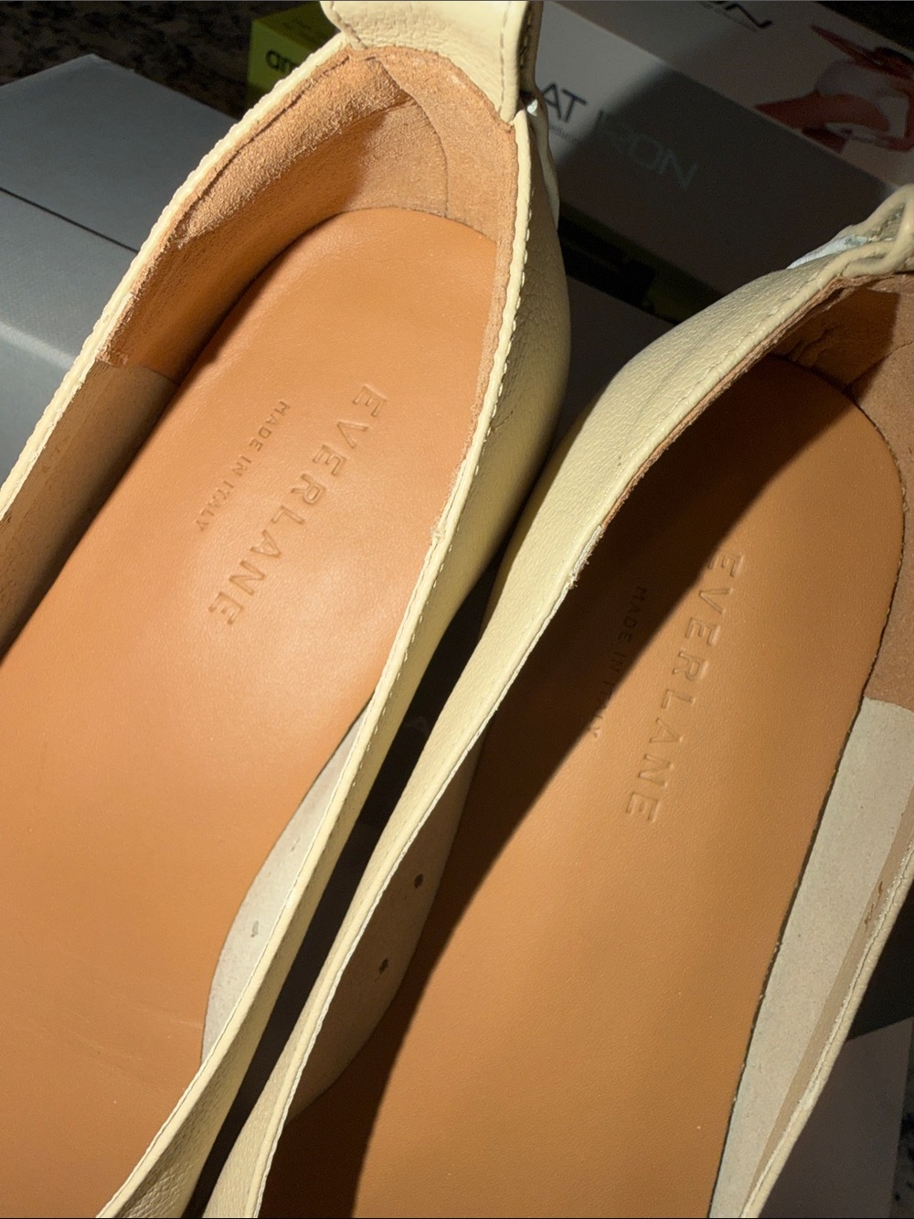 Everlane Cream Pebbled Leather Ballet Flats - 7.5 NEW - Picture 4 of 11